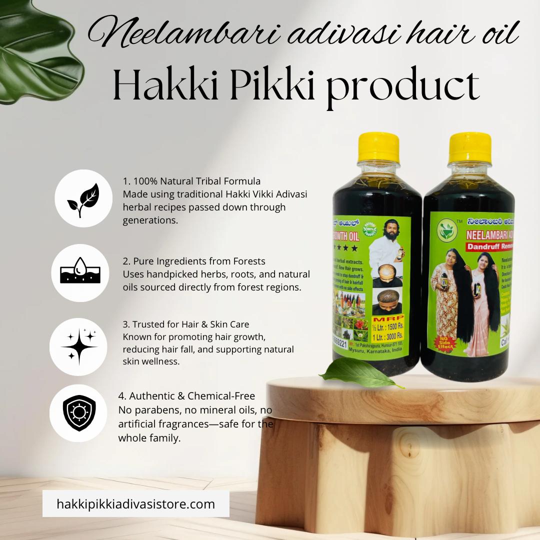 Neelambari Adivasi Hakki Pikki Herbal Hair Oil Products